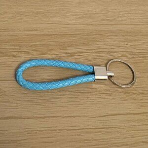 Braided leather keychain